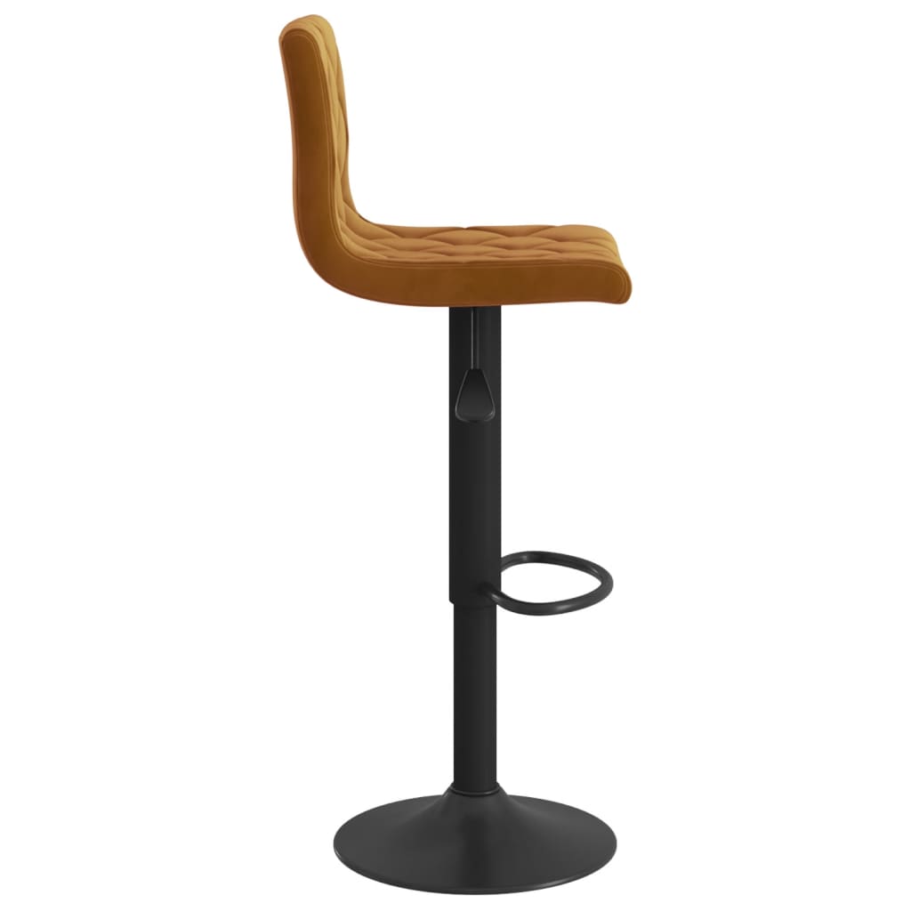 Bar stools, 2 pcs, brown, velvet