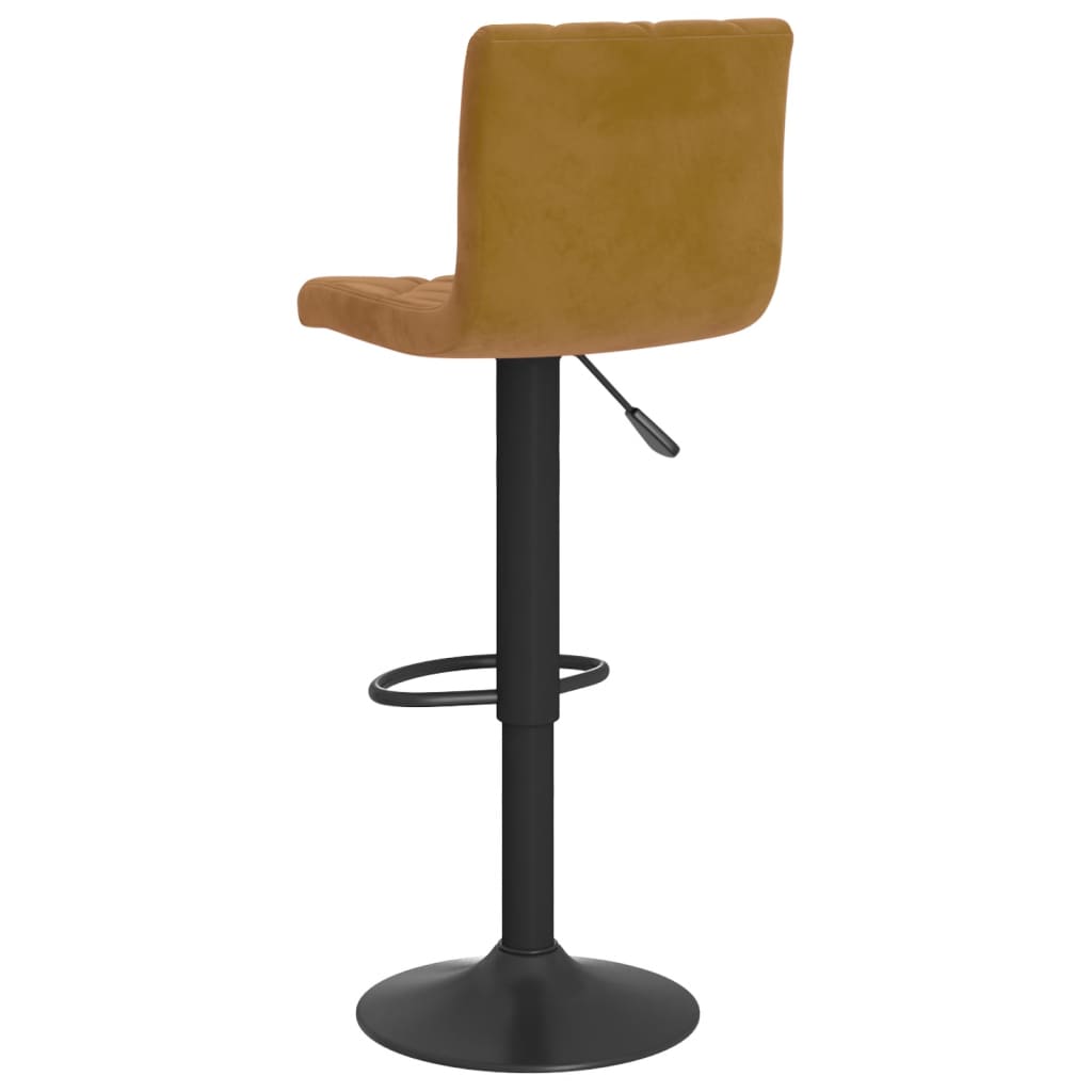 Bar stools, 2 pcs, brown, velvet
