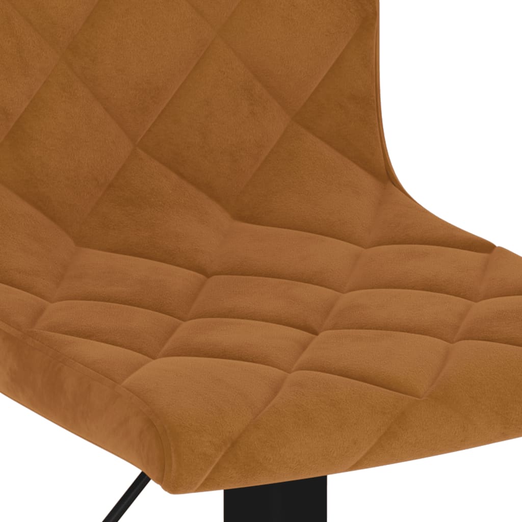 Bar stools, 2 pcs, brown, velvet