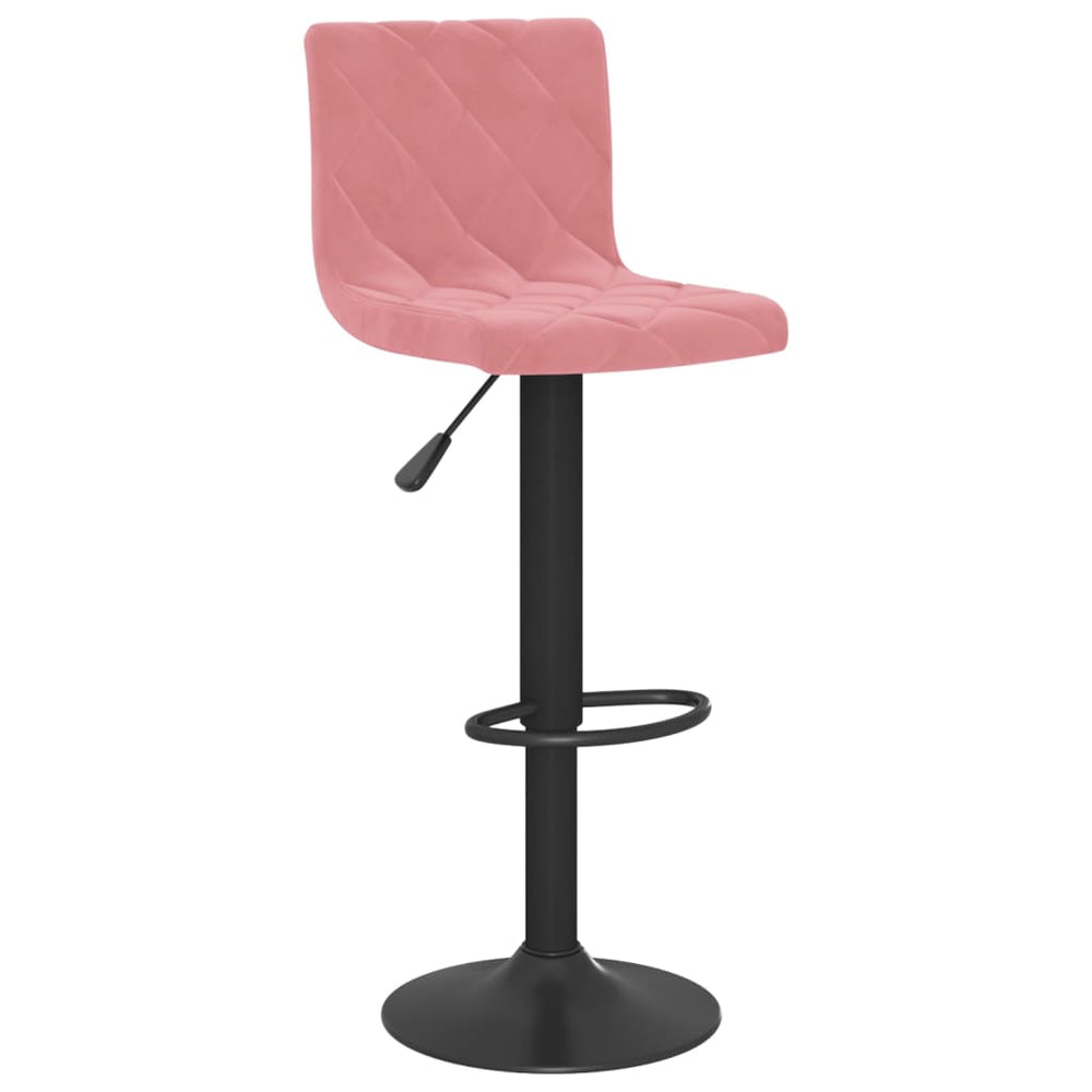 Bar stools, 2 pcs, pink, velvet