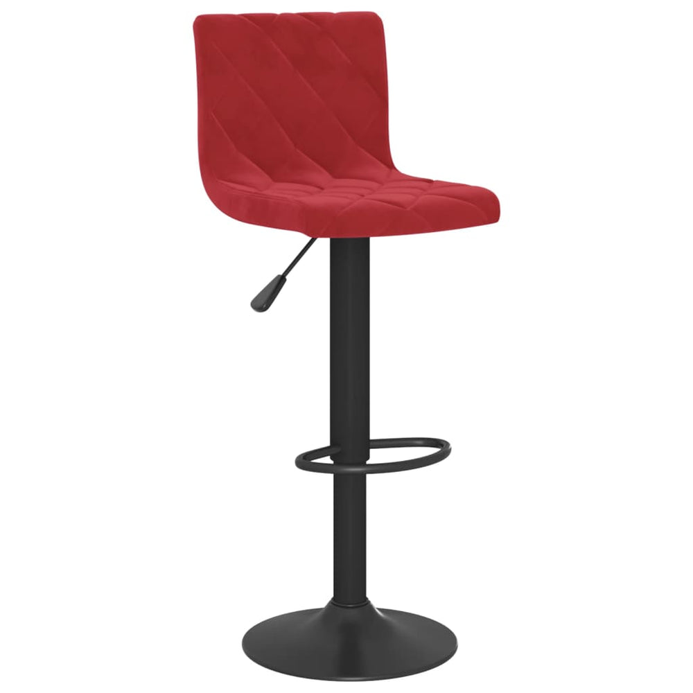 Bar stools, 2 pcs., burgundy, velvet