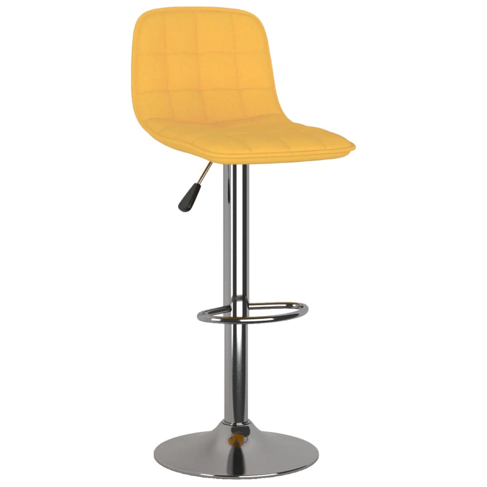 Bar stools, 2 pcs, yellow, fabric