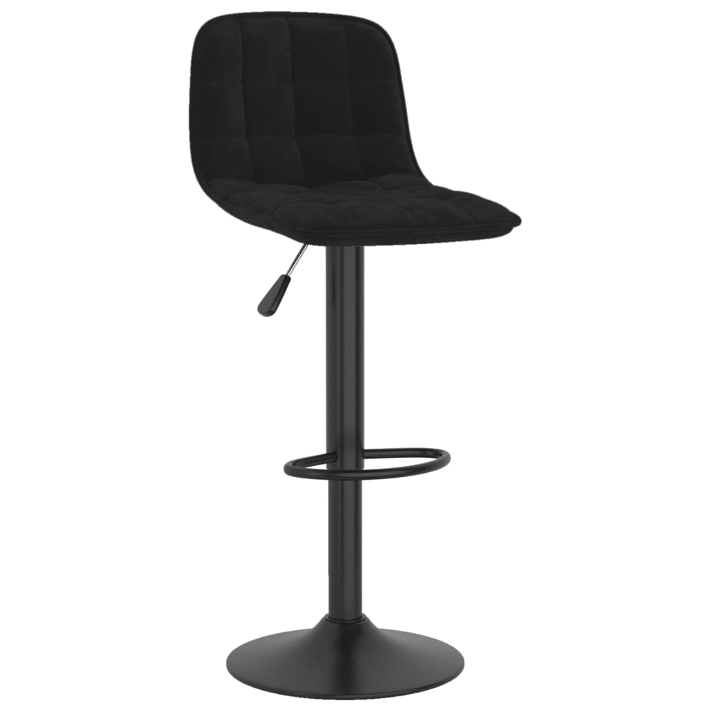 Bar stools, 2 pcs, black, velvet