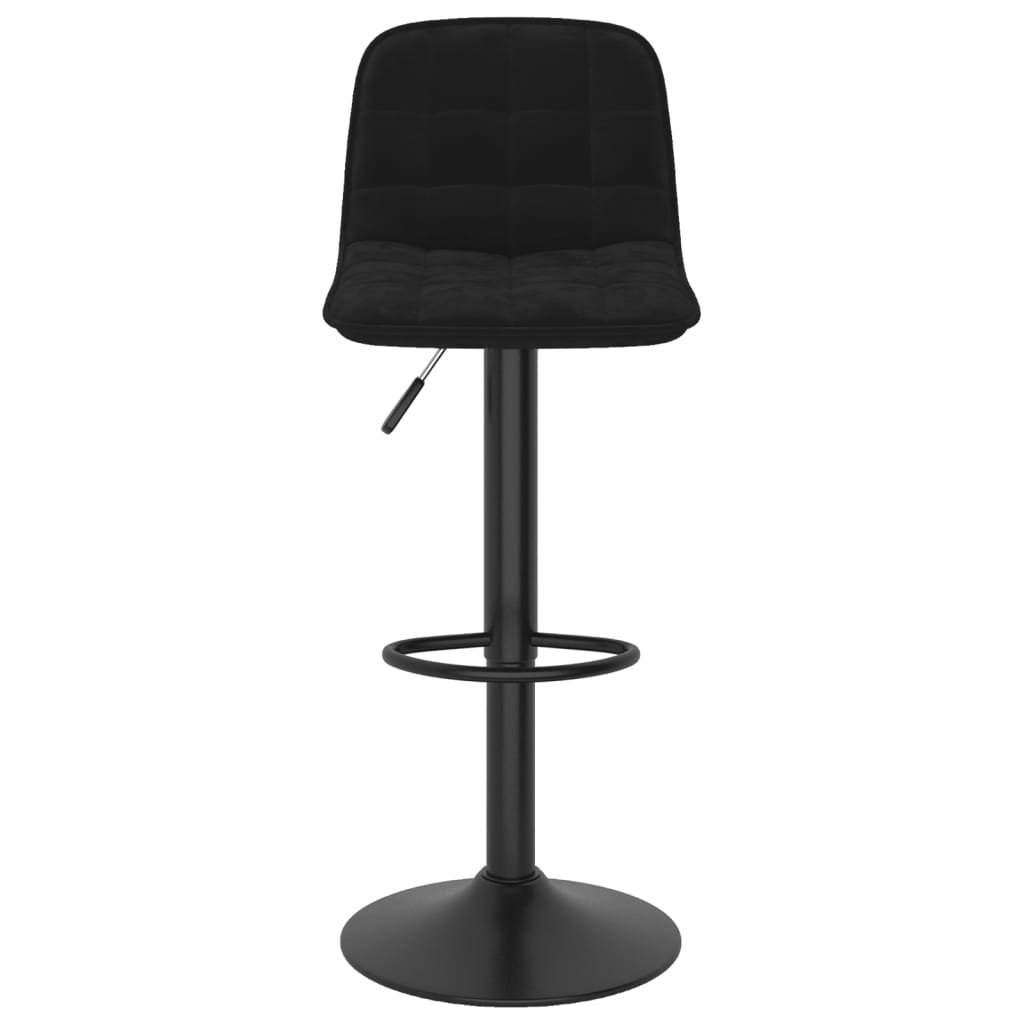 Bar stools, 2 pcs, black, velvet