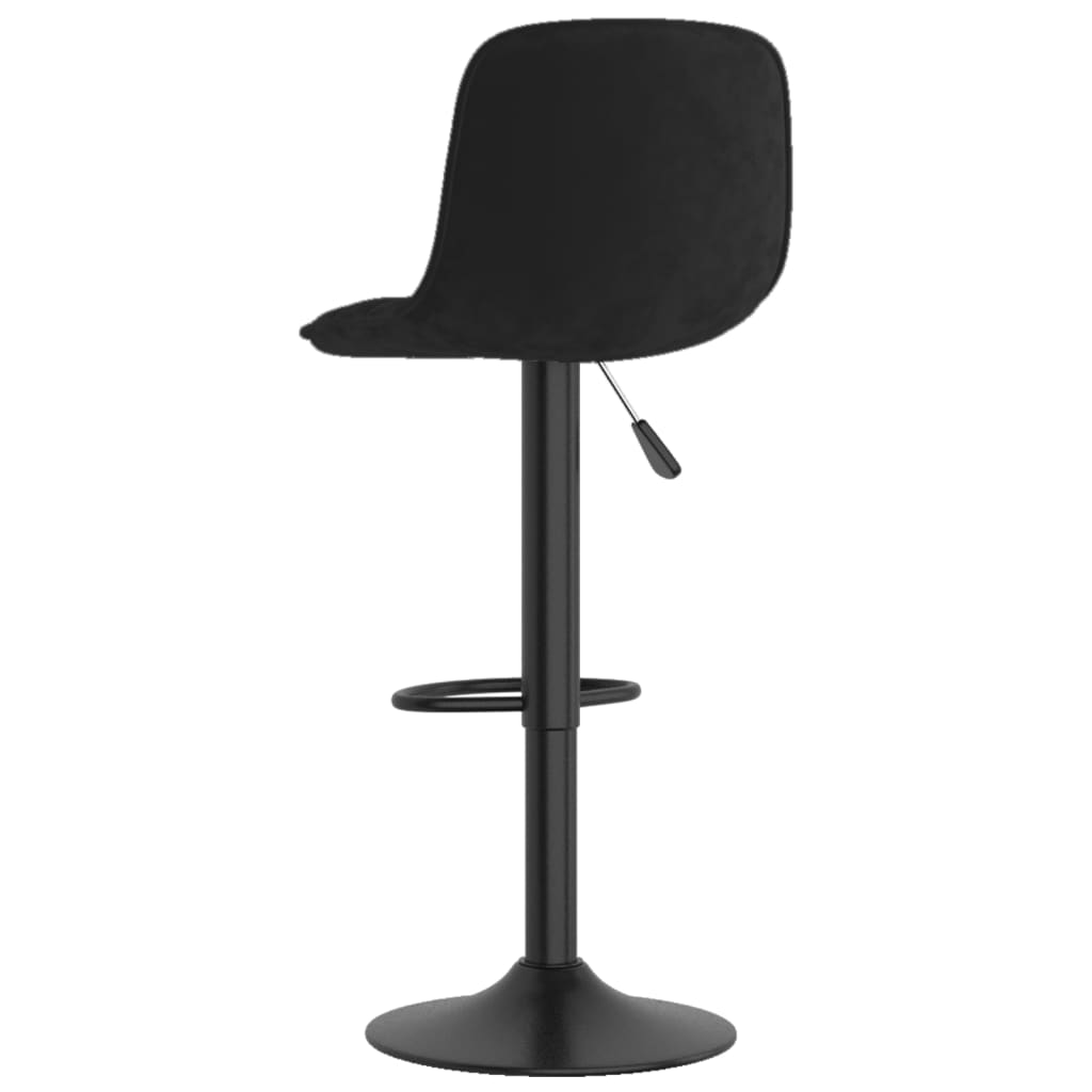 Bar stools, 2 pcs, black, velvet