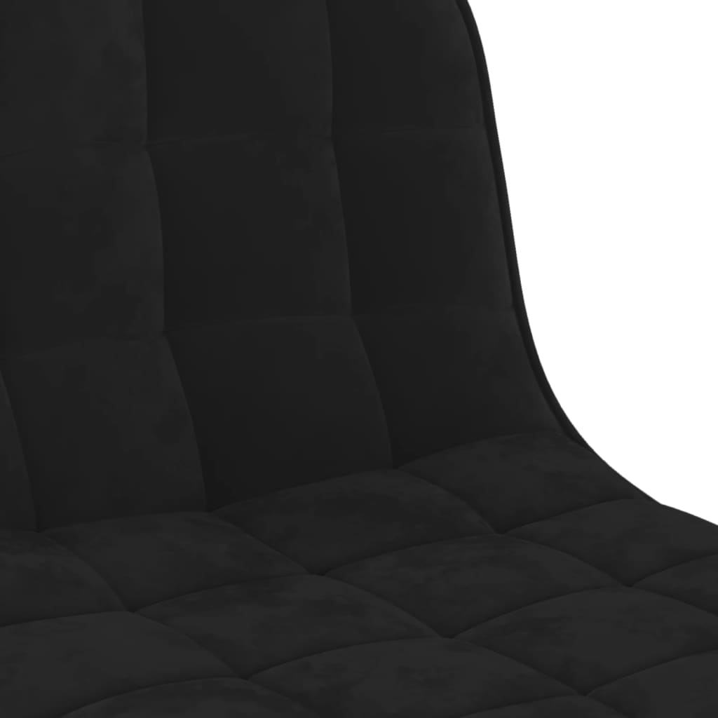 Bar stools, 2 pcs, black, velvet