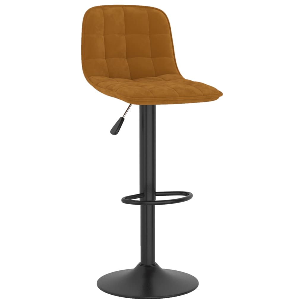 Bar stools, 2 pcs., brown, velvet