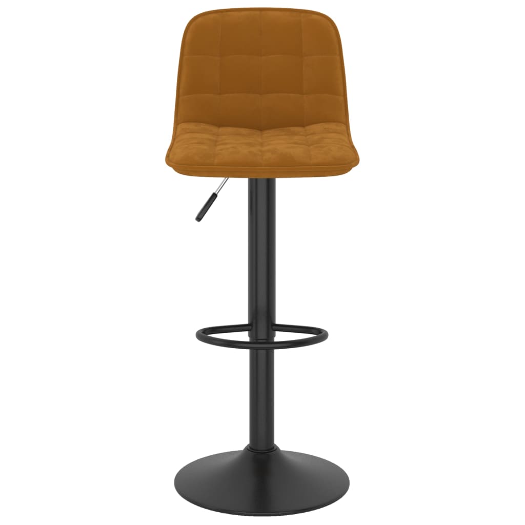 Bar stools, 2 pcs., brown, velvet