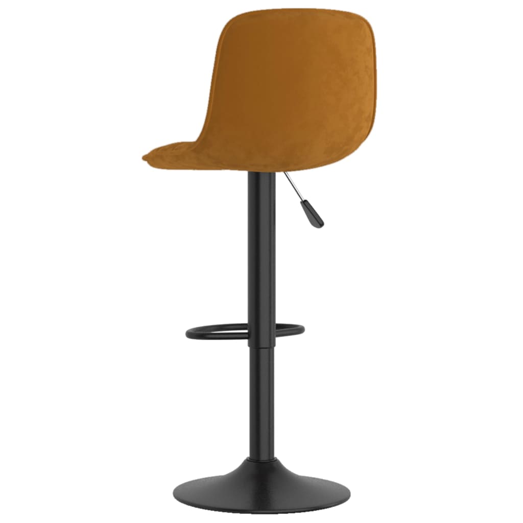 Bar stools, 2 pcs., brown, velvet
