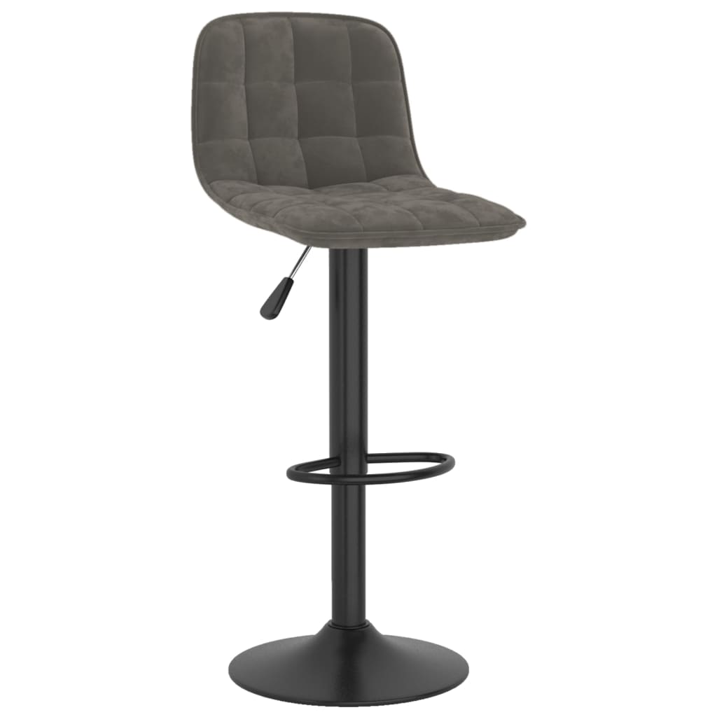 Bar stools, 2 pcs., dark grey, velvet