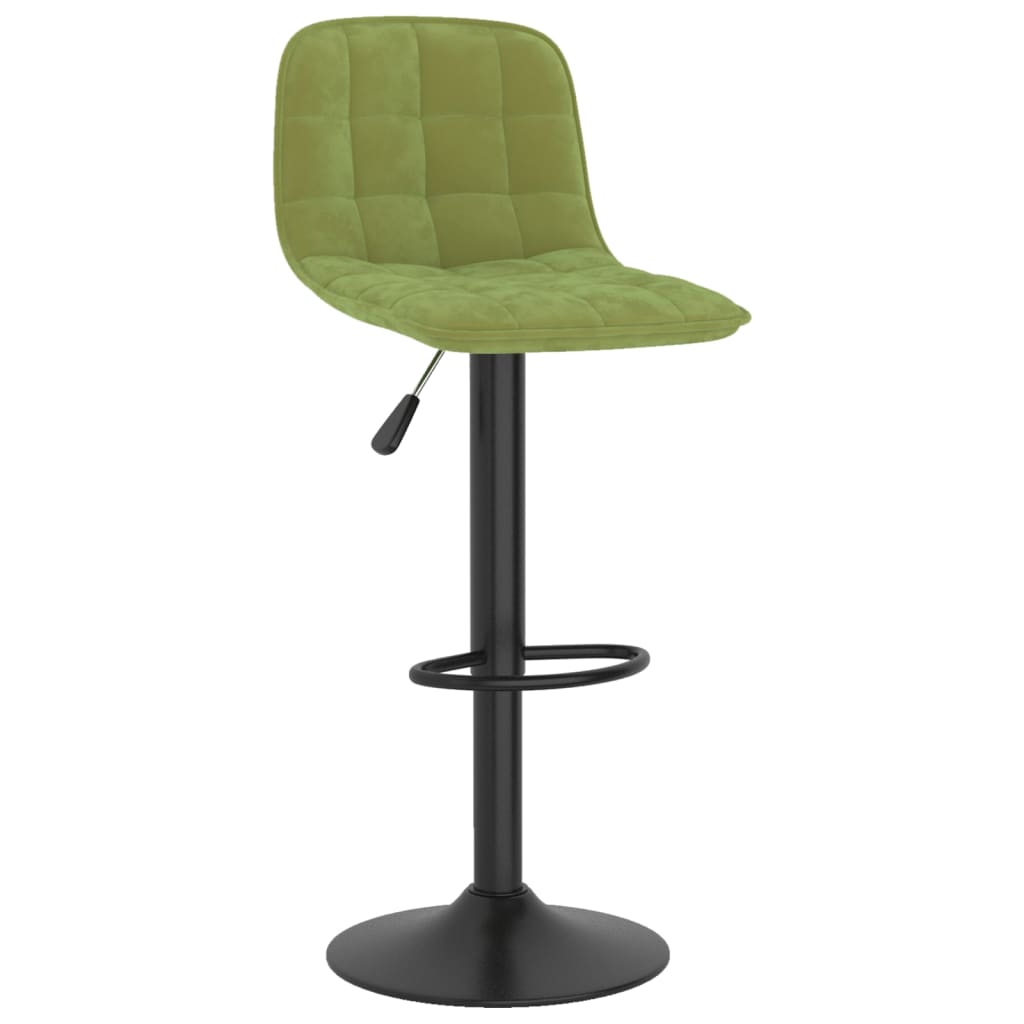Bar stools, 2 pcs., light green, velvet
