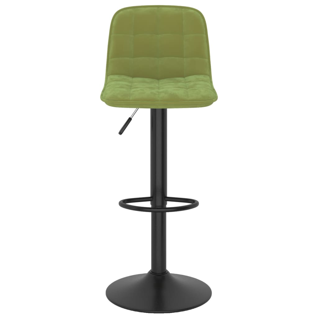 Bar stools, 2 pcs., light green, velvet