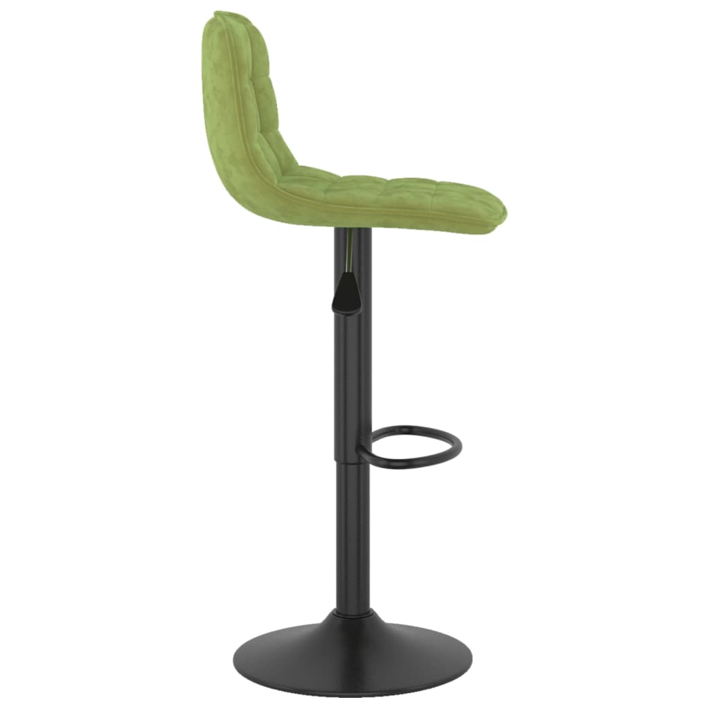 Bar stools, 2 pcs., light green, velvet