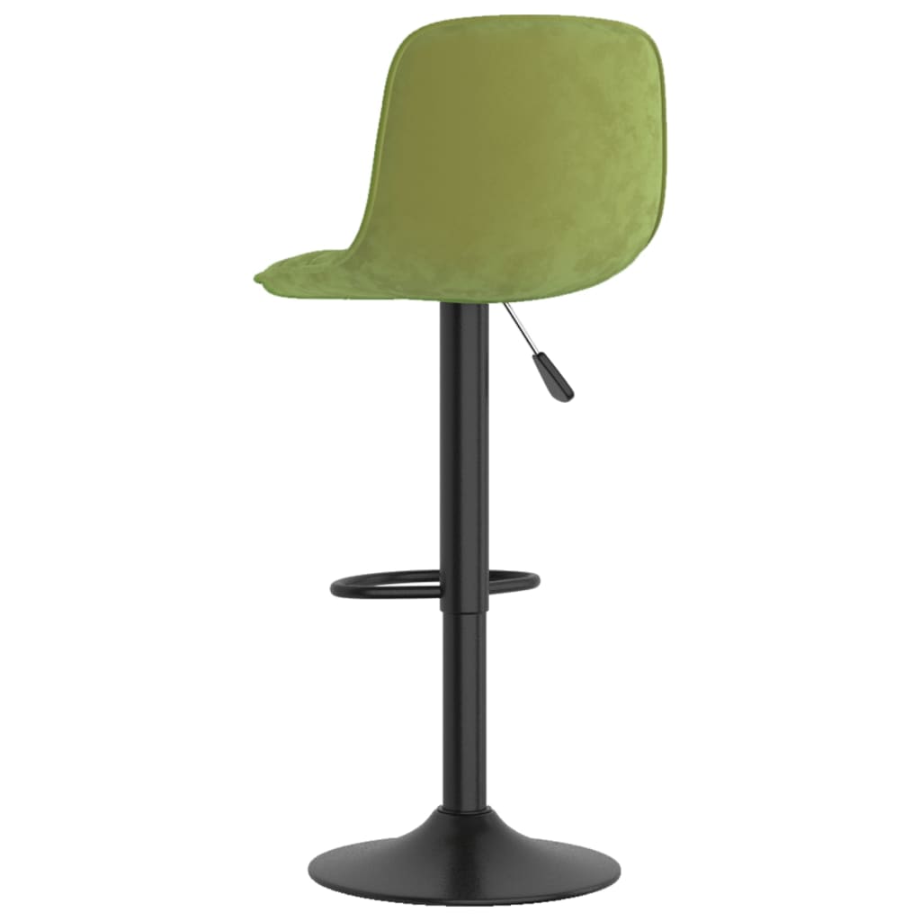 Bar stools, 2 pcs., light green, velvet