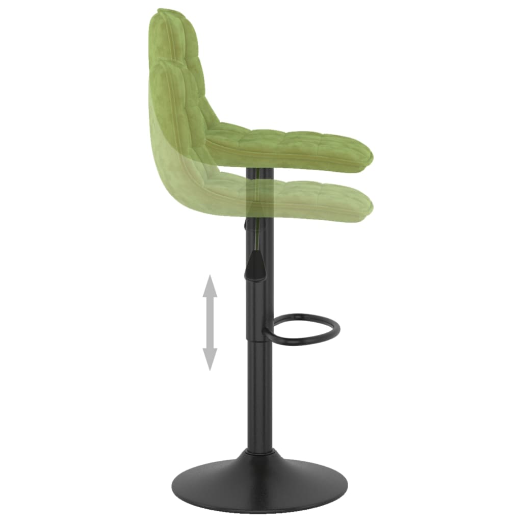Bar stools, 2 pcs., light green, velvet