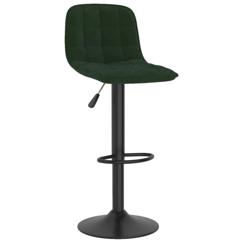 Bar stools, 2 pcs., dark green, velvet