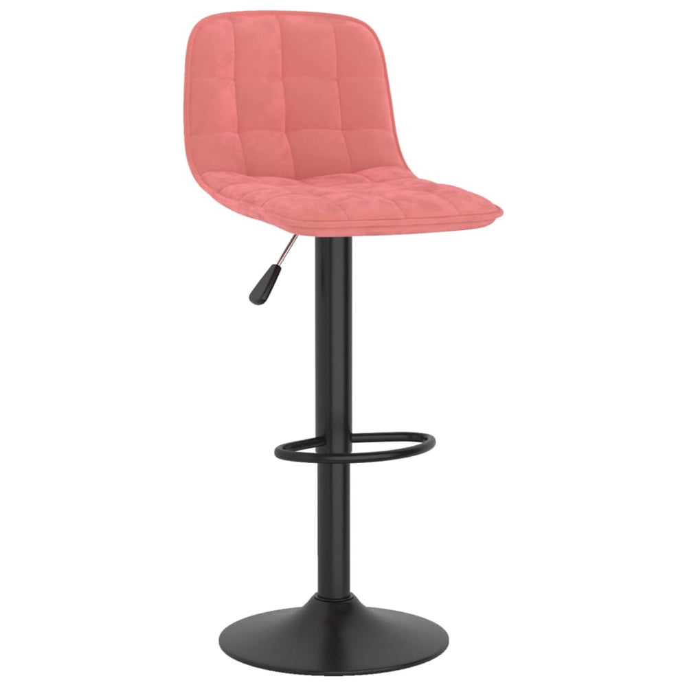 Bar stools, 2 pcs, pink, velvet