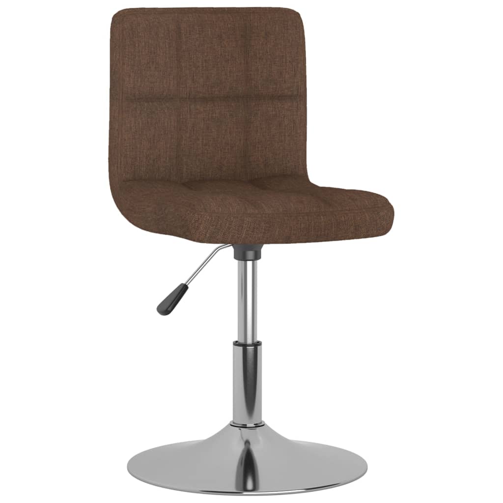 Swivel dining chairs, 2 pcs., brown, fabric
