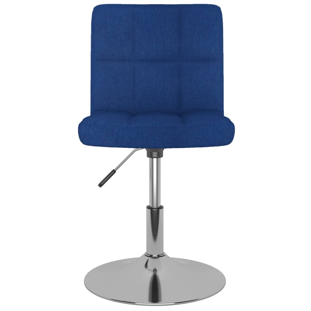 Swivel dining chairs, 2 pcs, blue, fabric