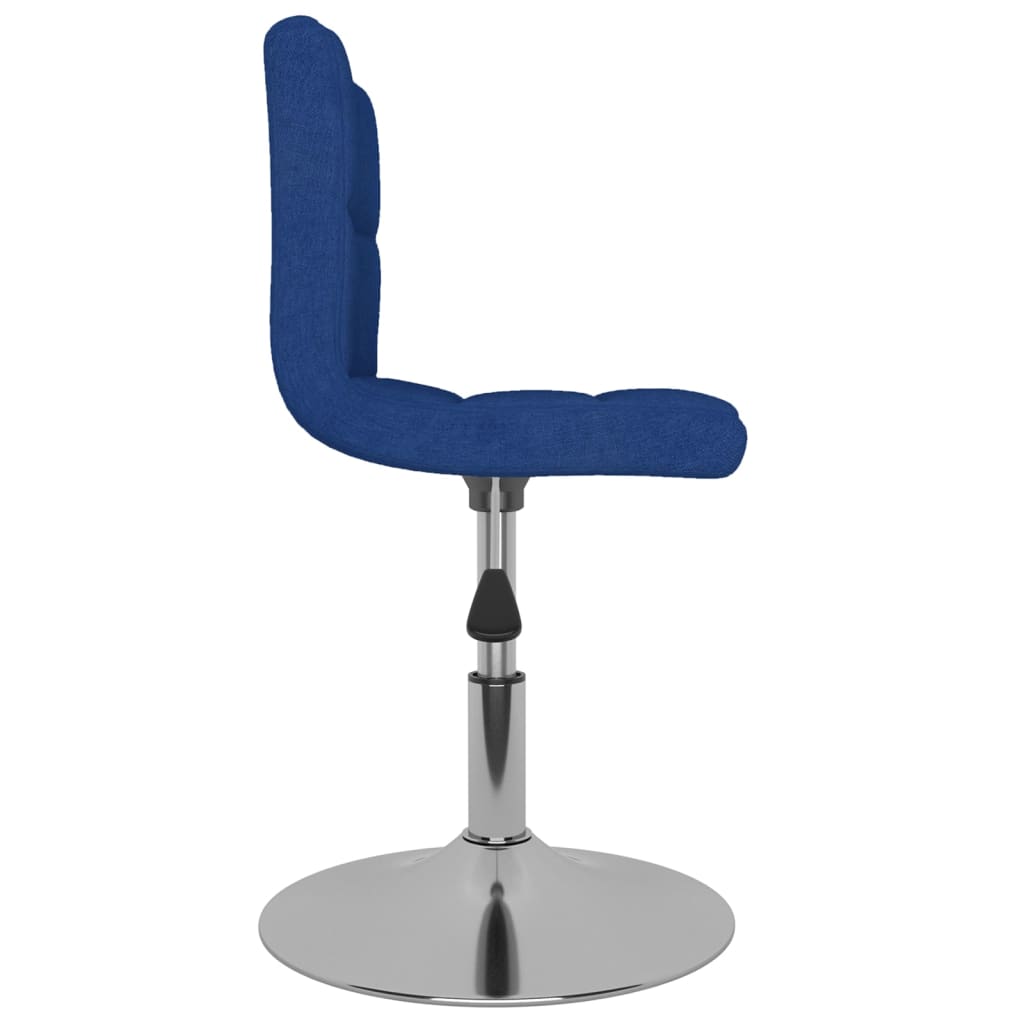 Swivel dining chairs, 2 pcs, blue, fabric