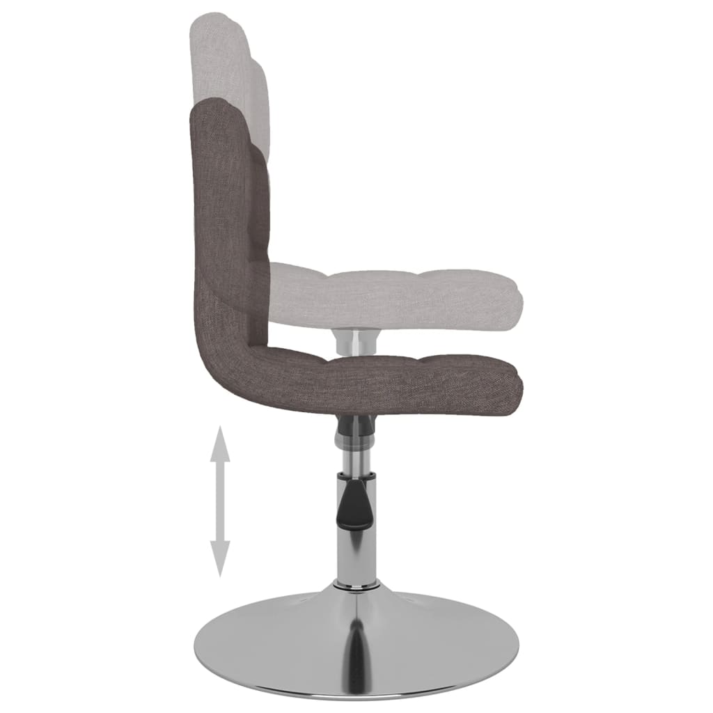 Swivel dining chairs, 2 pcs, taupe, fabric