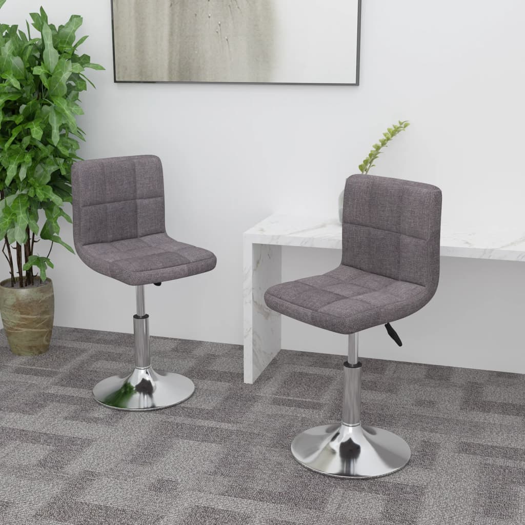 Swivel dining chairs, 2 pcs, taupe, fabric