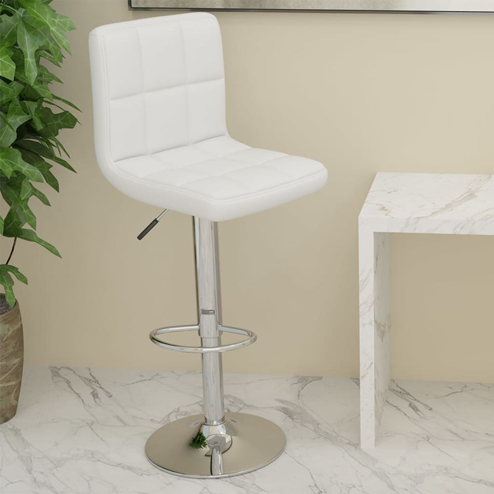 Bar stool, white, faux leather