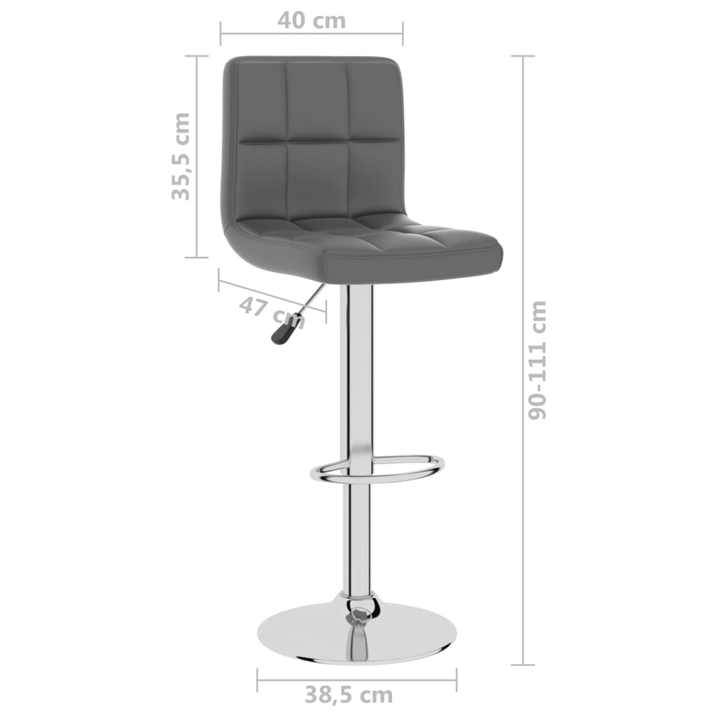 Bar stool, grey, faux leather