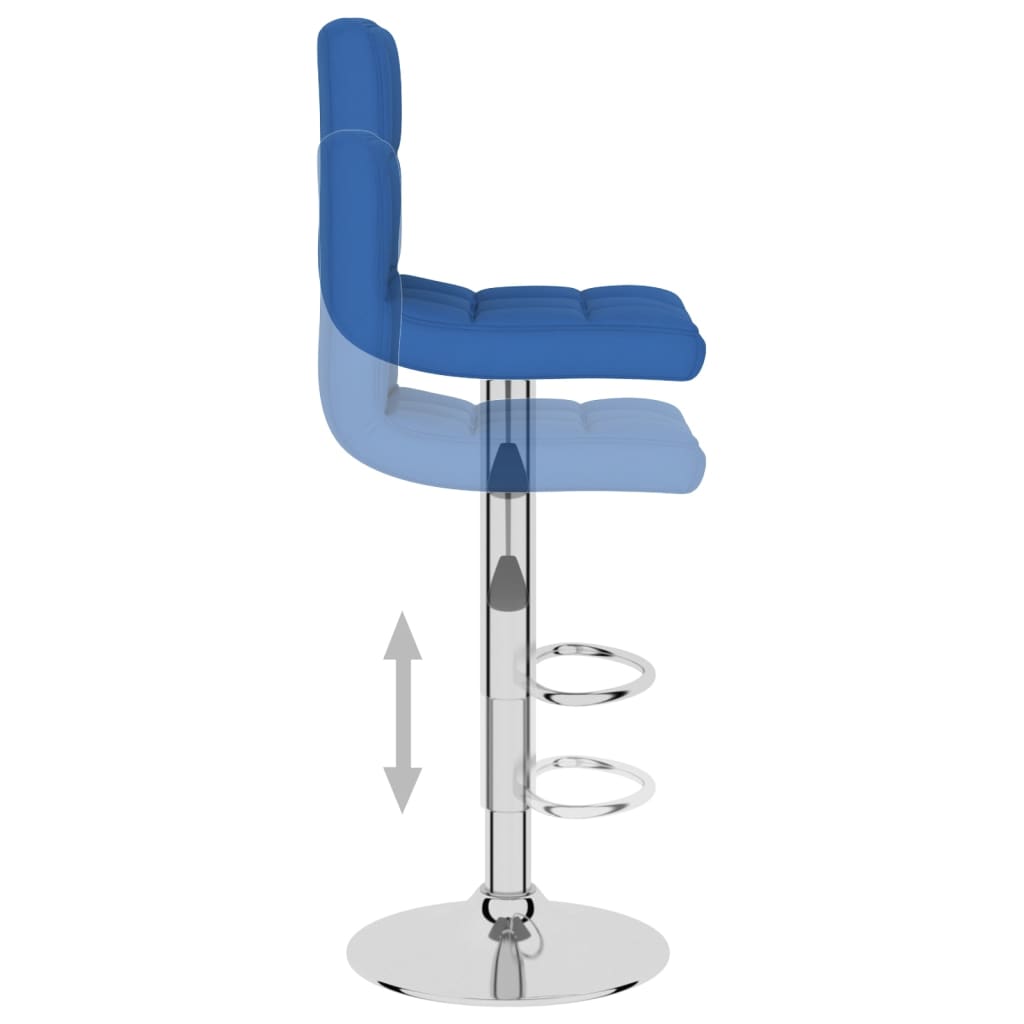 Bar stools, 2 pcs, blue, fabric