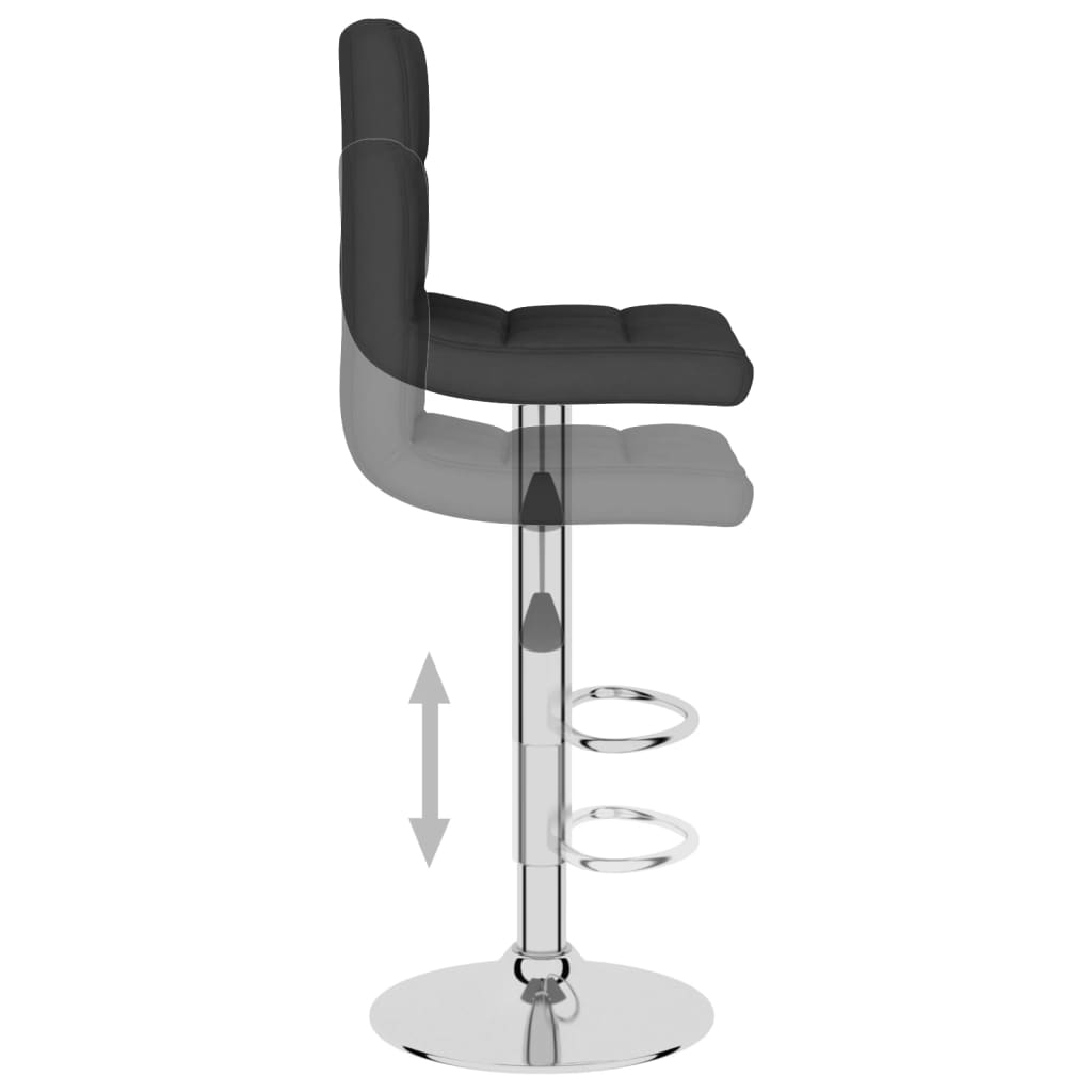 Bar stools, 2 pcs, black, fabric