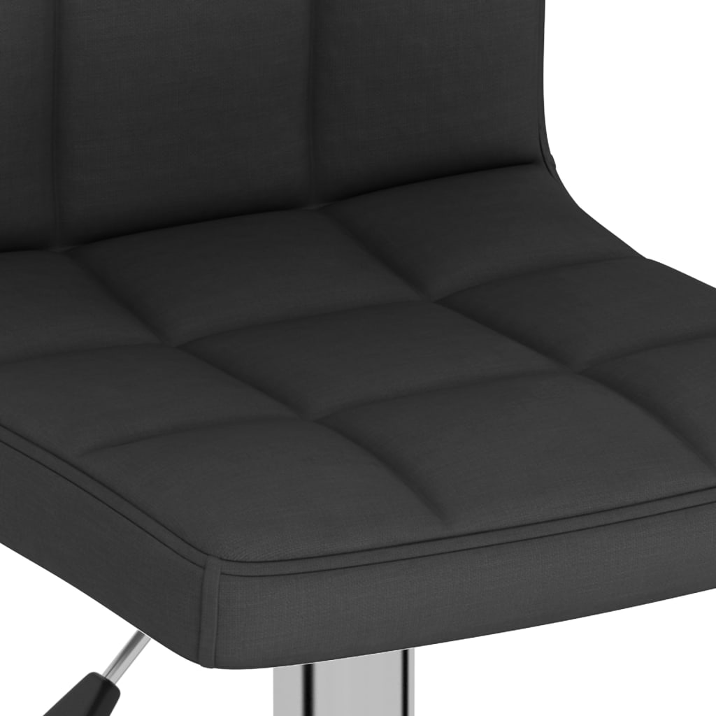 Bar stools, 2 pcs, black, fabric