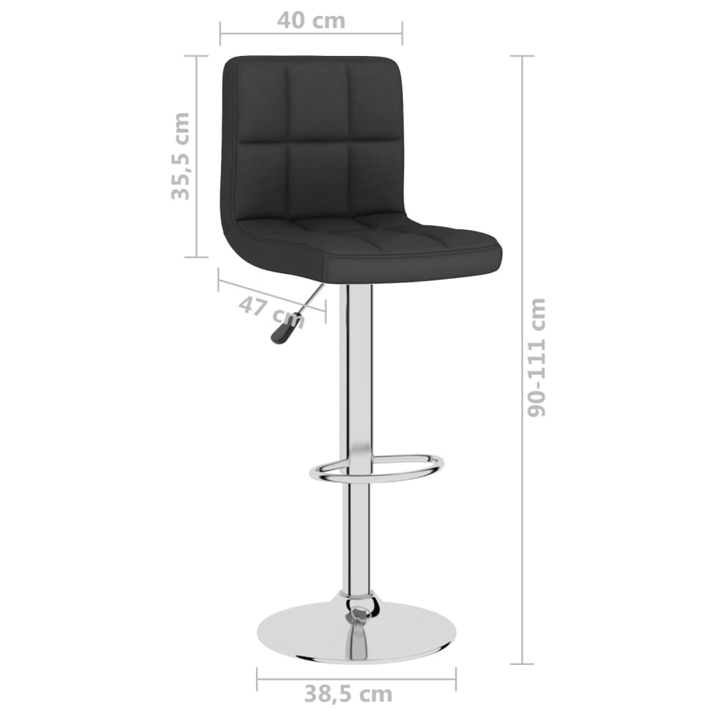 Bar stools, 2 pcs, black, fabric