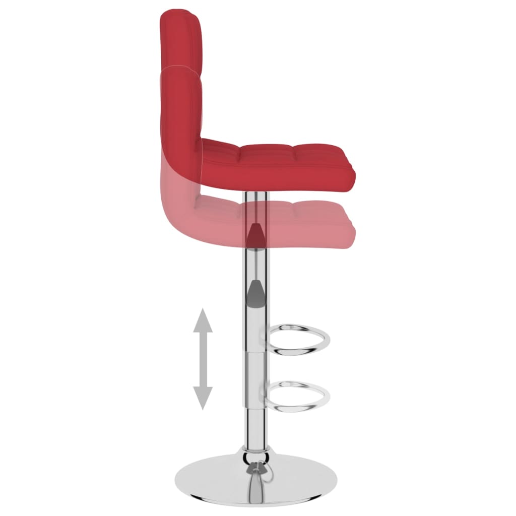 Bar stools, 2 pcs, burgundy, fabric