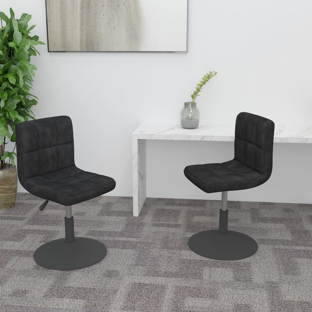 Swivel Dining Chairs, 2 pcs, Black, Velvet