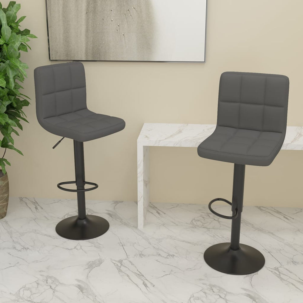 Bar stools, 2 pcs., dark grey, fabric