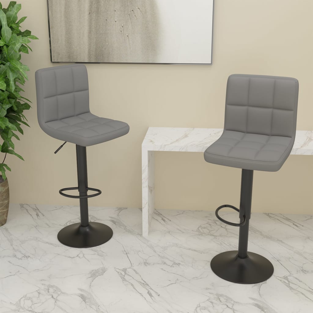 Bar stools, 2 pcs, light grey, fabric