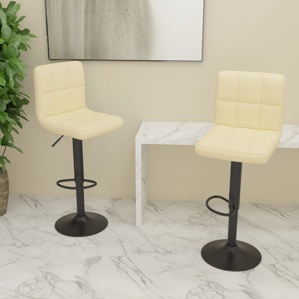 Bar stools, 2 pcs., cream, fabric