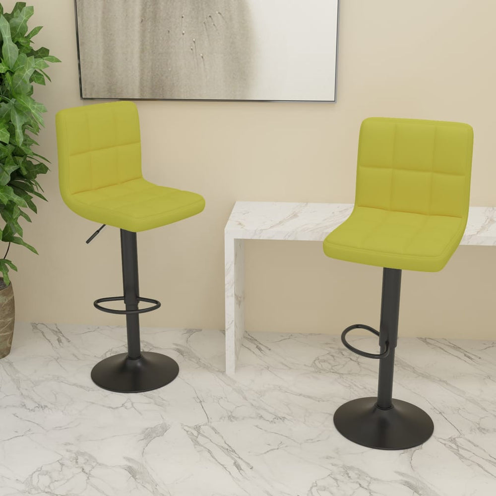 Bar stools, 2 pcs, green, fabric