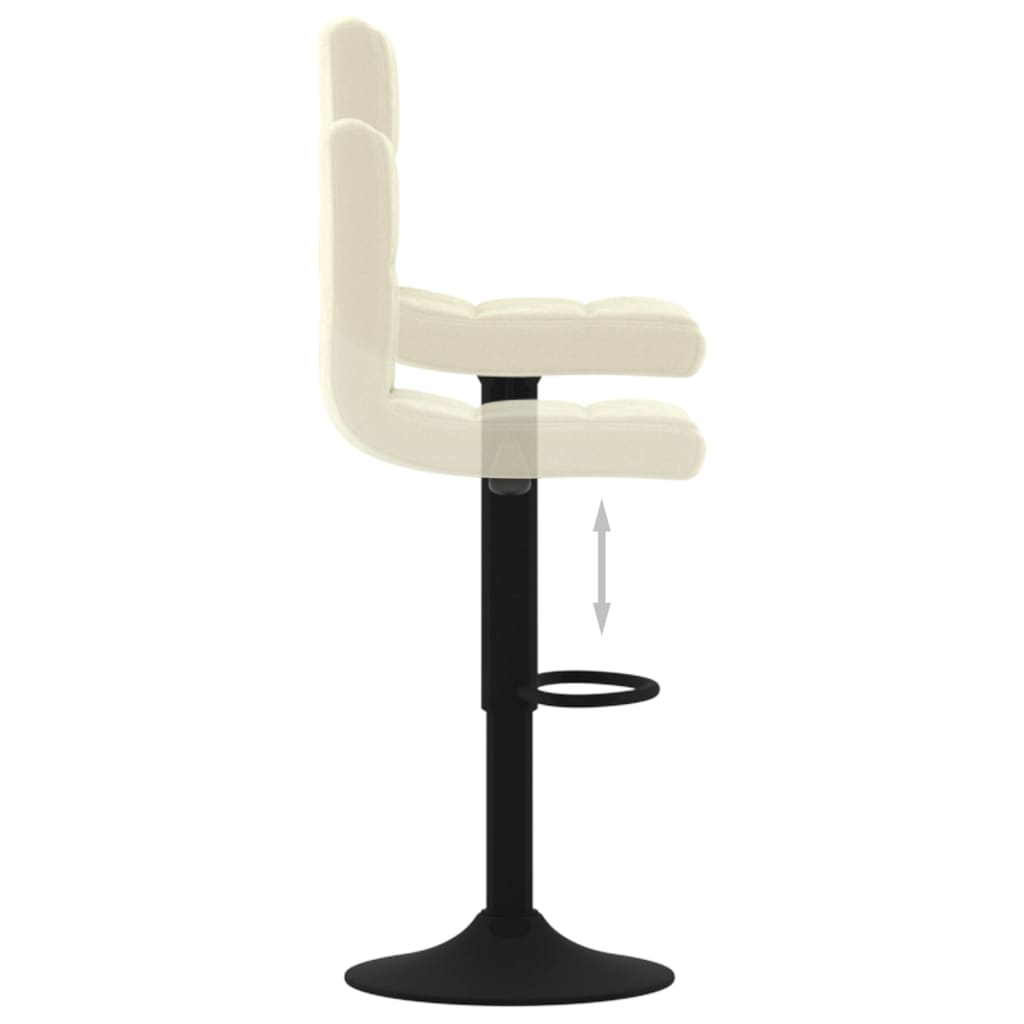 Bar stools, 2 pcs., cream, velvet