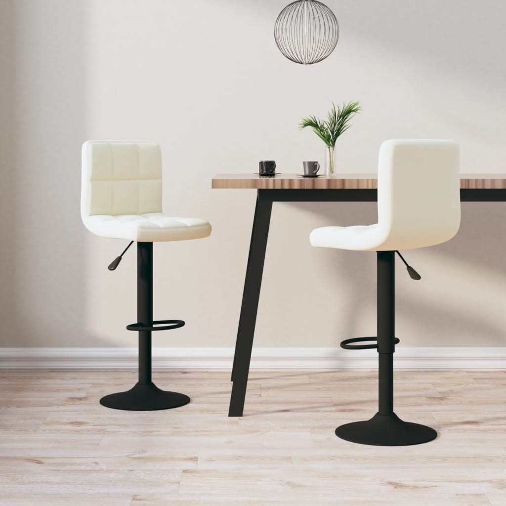 Bar stools, 2 pcs., cream, velvet