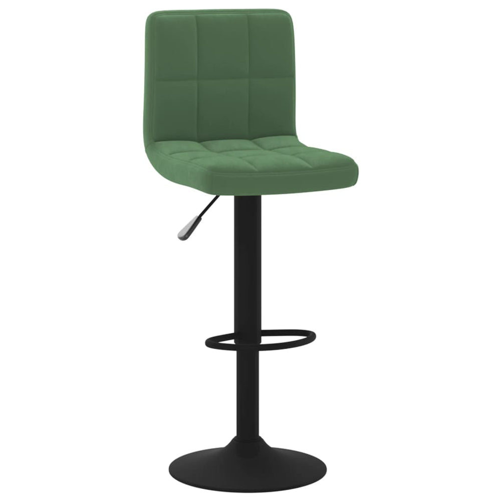 Bar stools, 2 pcs., dark green, velvet
