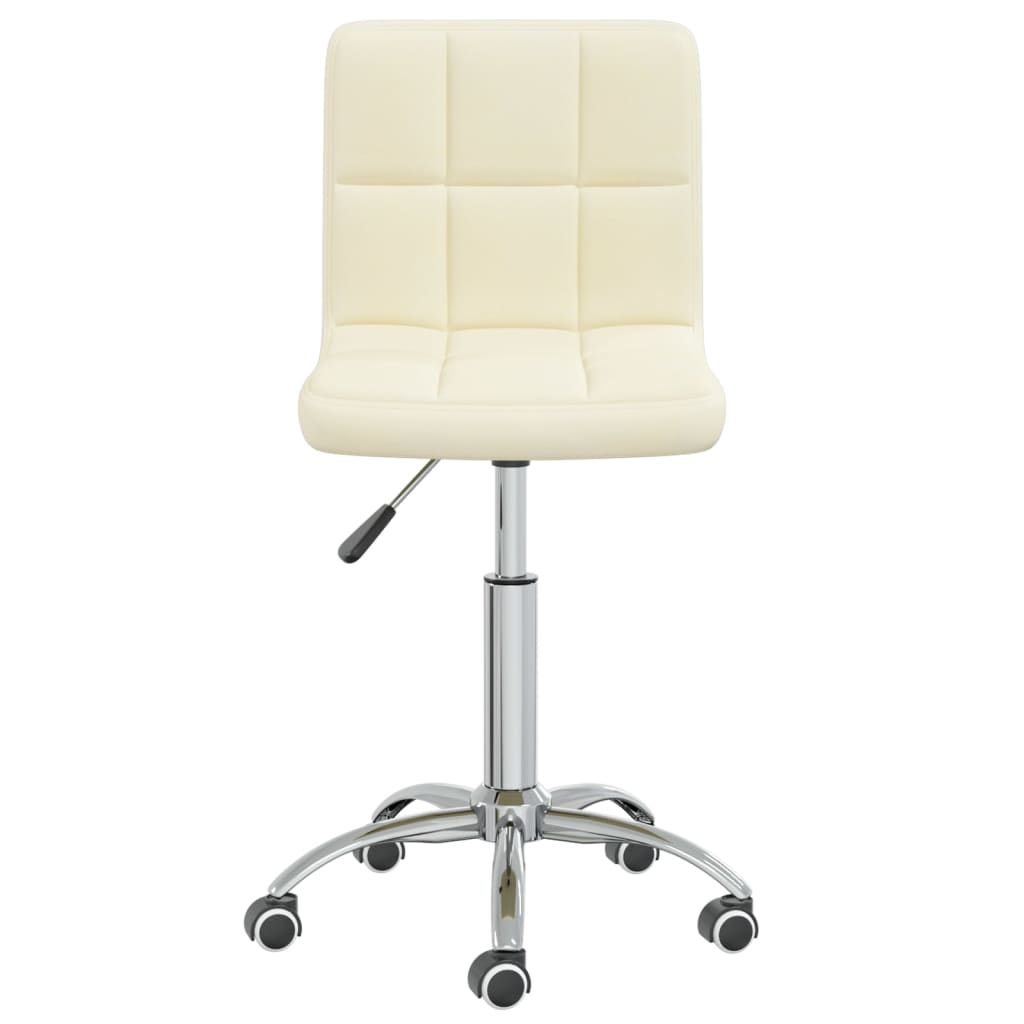 Swivel office chair, cream-colored, fabric