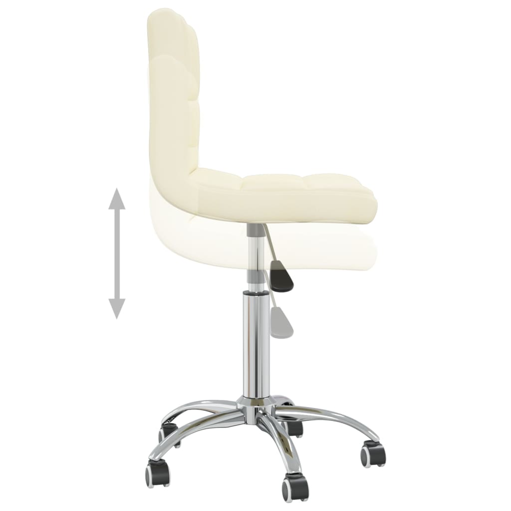 Swivel office chair, cream-colored, fabric