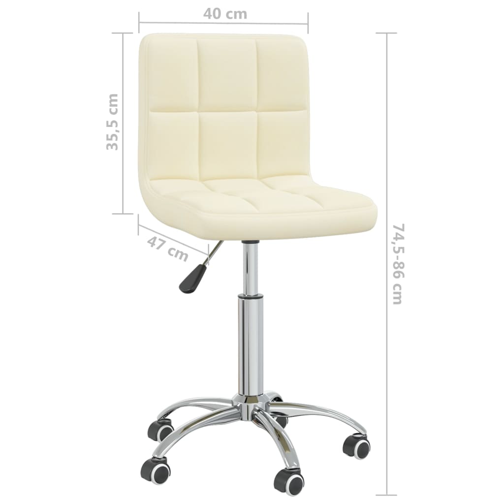 Swivel office chair, cream-colored, fabric