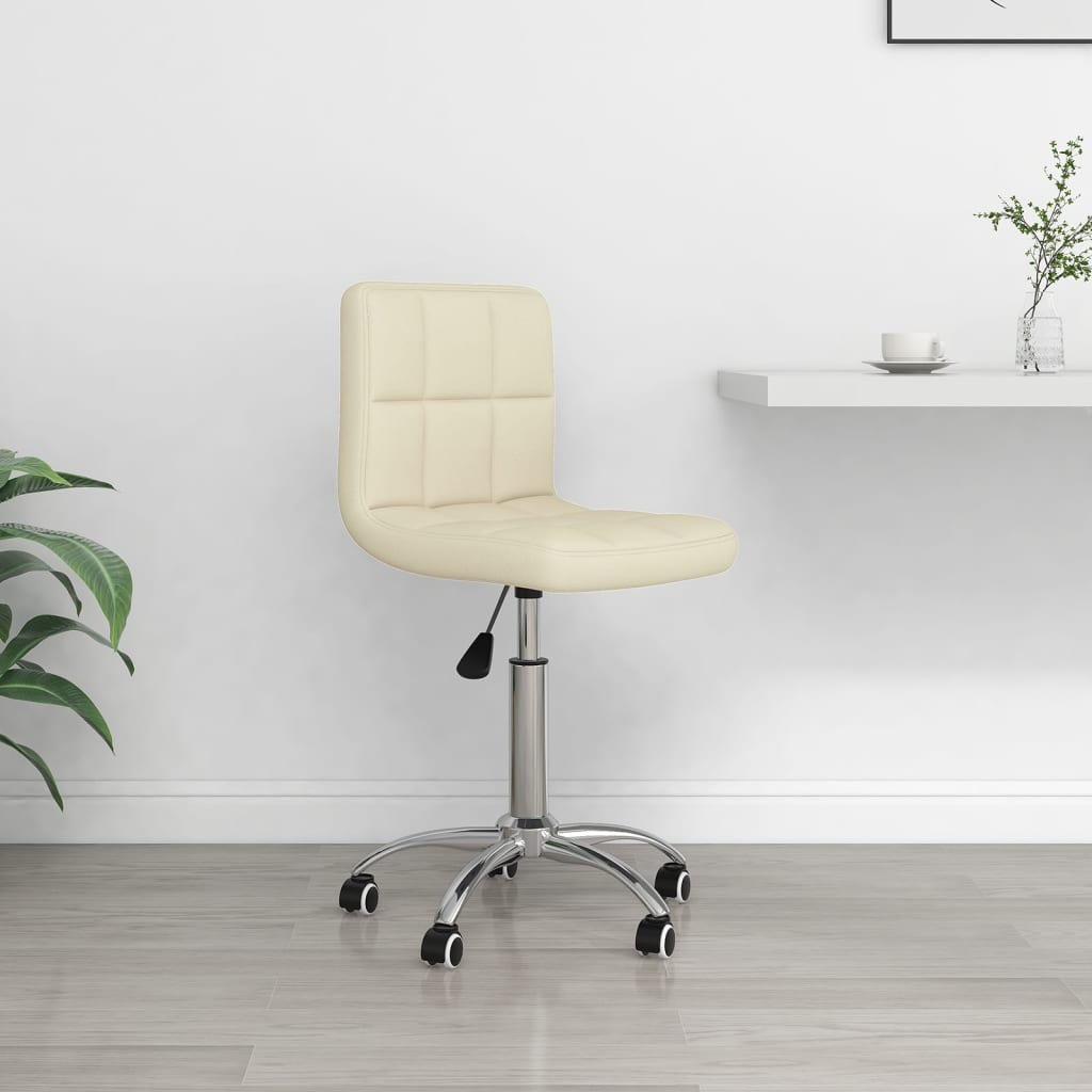 Swivel office chair, cream-colored, fabric