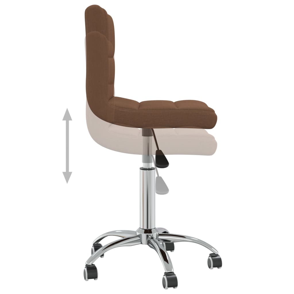 Swivel office chair, brown, fabric
