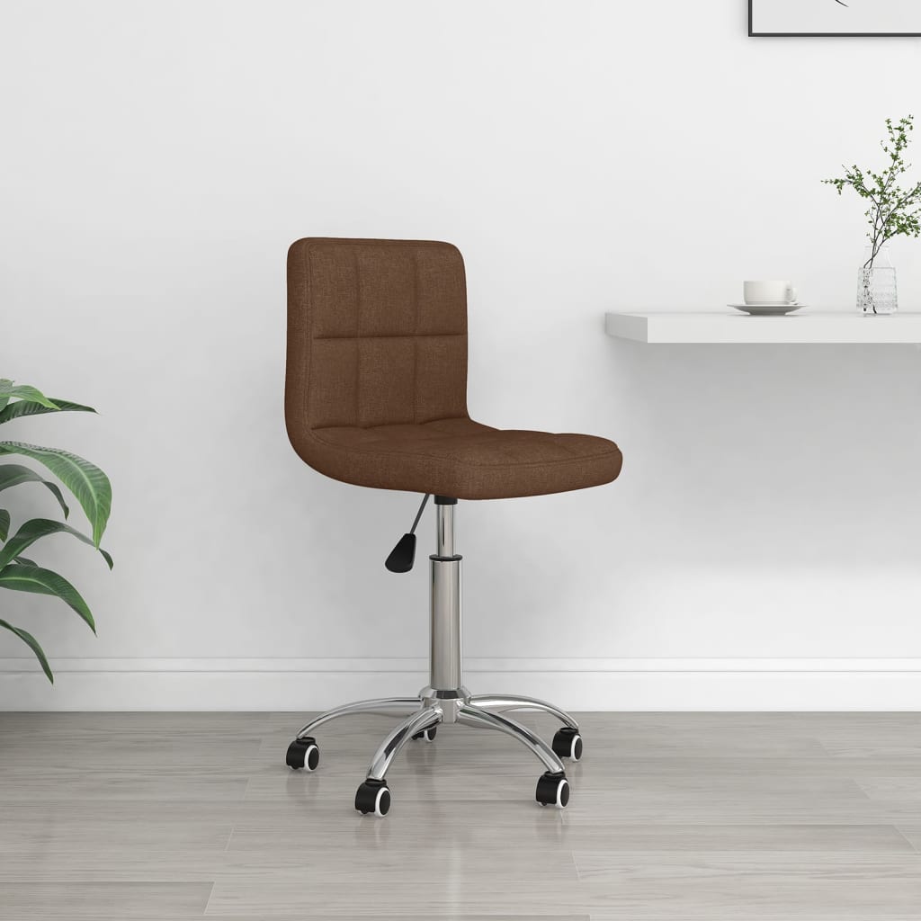 Swivel office chair, brown, fabric