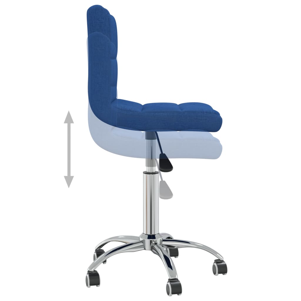 Swivel office chair, blue, fabric