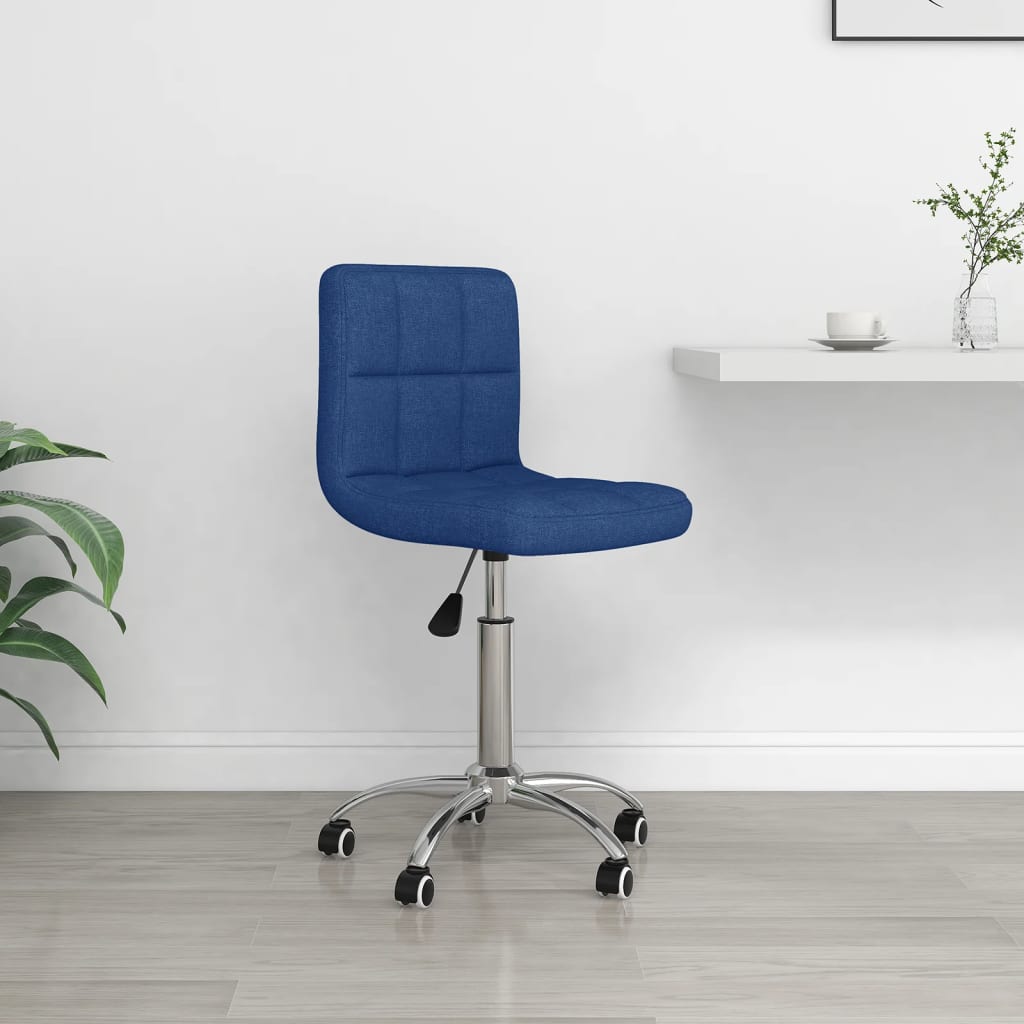Swivel office chair, blue, fabric