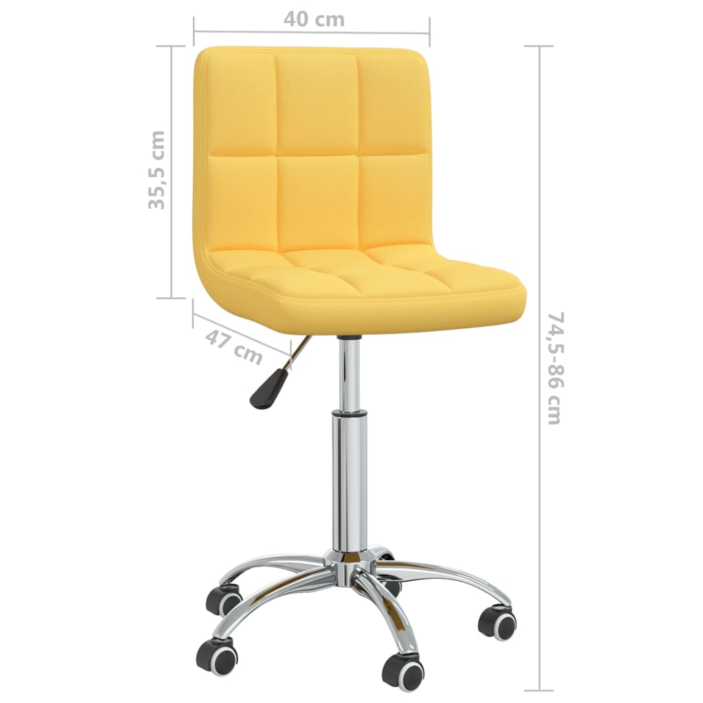 Swivel office chair, mustard yellow, fabric